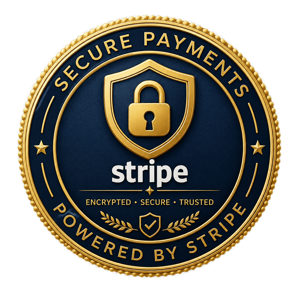 Secure payments — encrypted and powered by Stripe